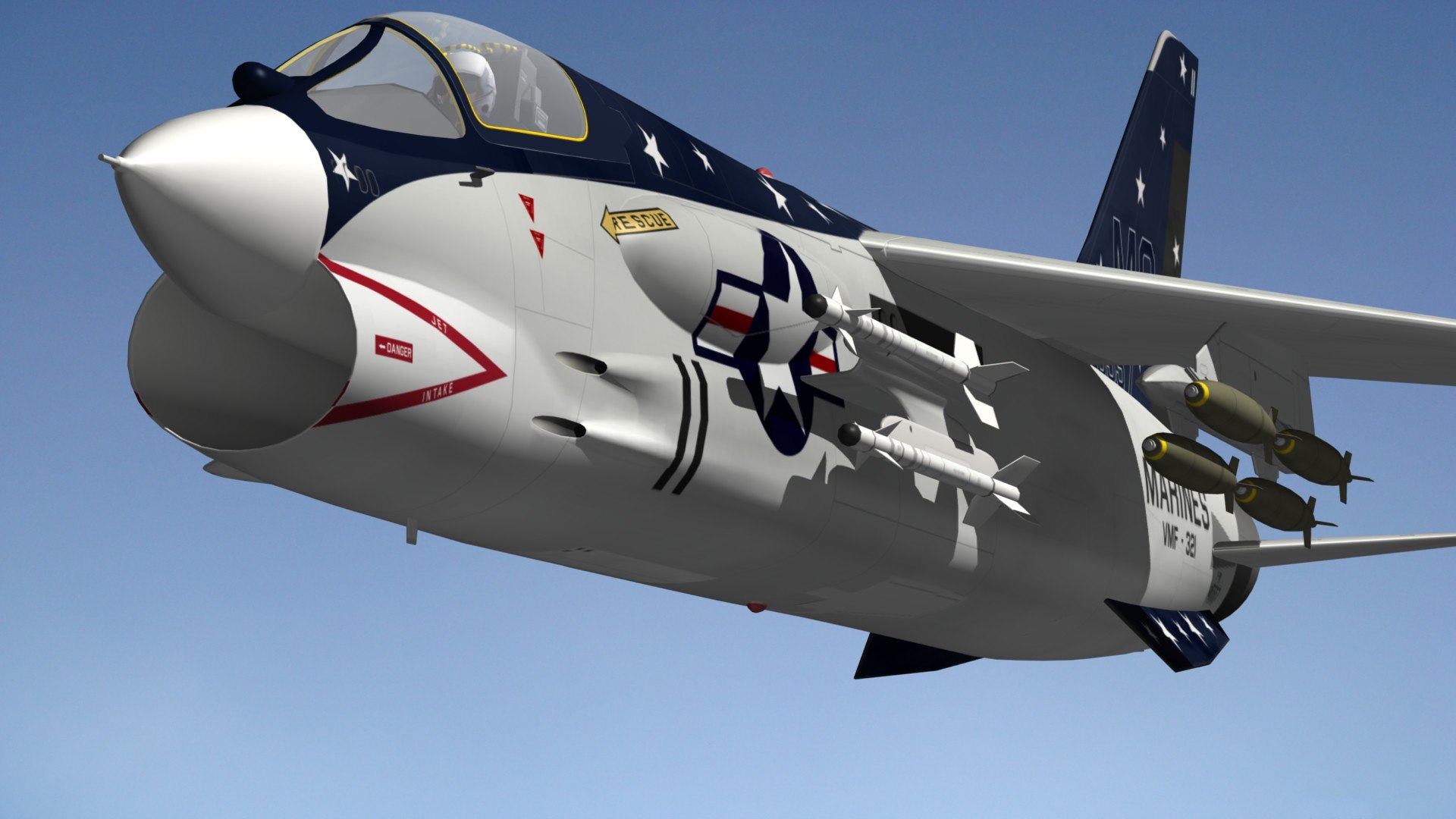 Vought F8 Crusader VMF321 3D - TurboSquid 1742952