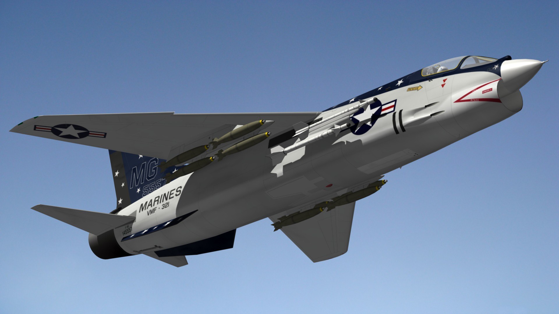 Vought F8 Crusader VMF321 3D - TurboSquid 1742952