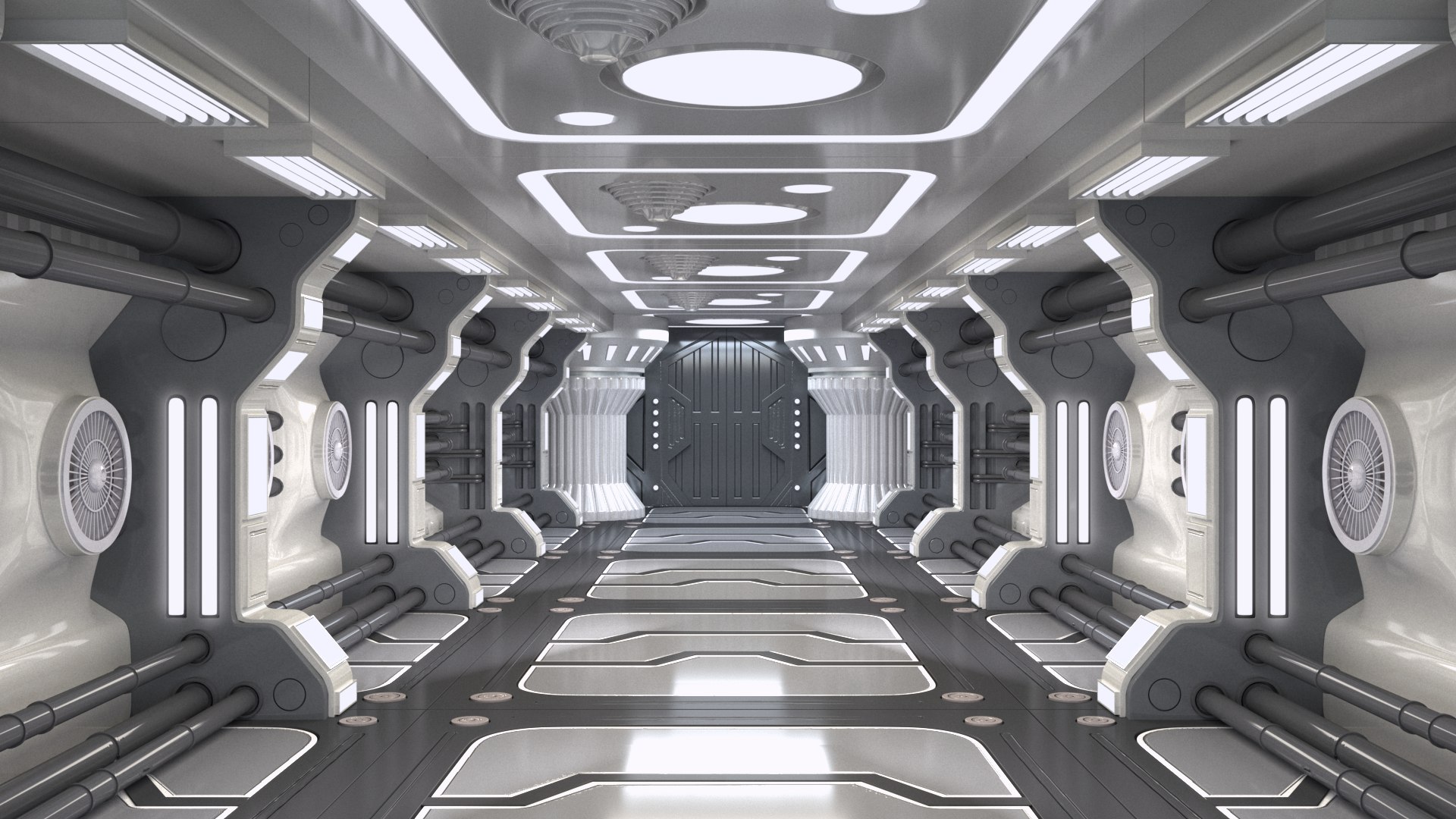 3D Sci Fi Corridor - TurboSquid 2084746