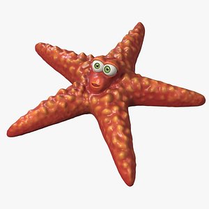 cartoon starfish rigged star 3D model