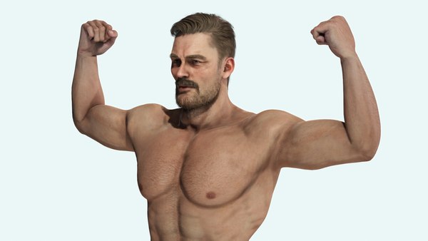 3D model Gym Bro - Giga Chad- Muscular man fitness crossfit VR