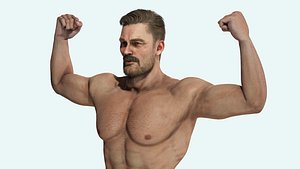 Gym Bro - Giga Chad- Muscular man fitness crossfit VR Rigged and Blendshapes game  ready