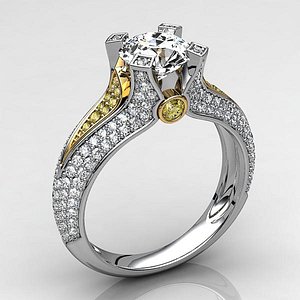 stl engagement ring 2 3d model