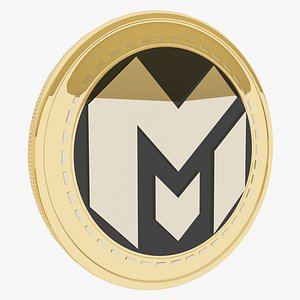 3D Macro MCR Cryptocurrency Gold Coin
