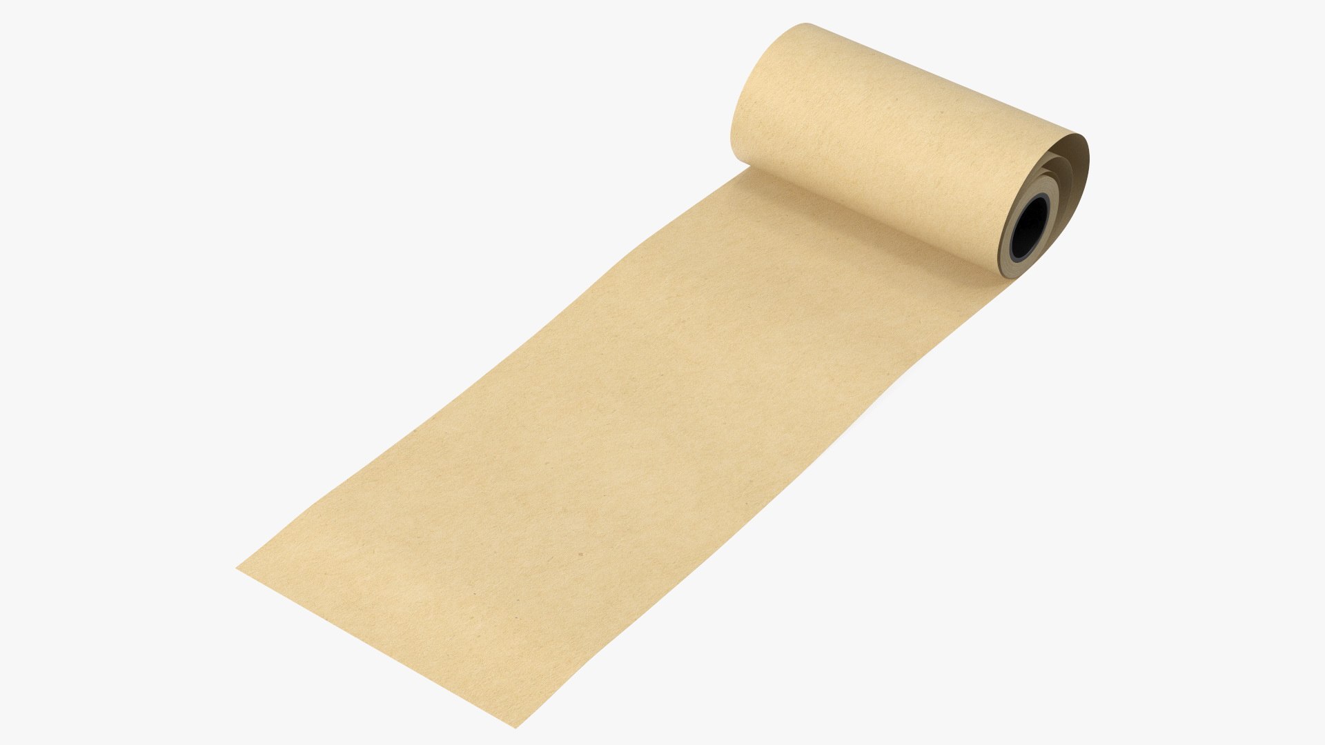 Wrapping Paper in a Roll Kraft 3D model preview