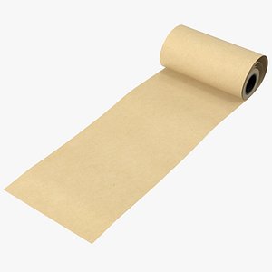 Wrapping Paper in a Roll Kraft 3D model