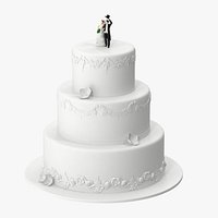 Round Wedding Cake With Miniatures 01