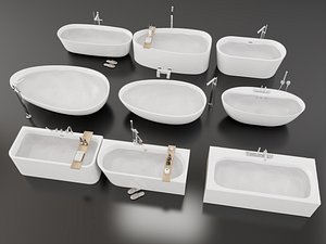 3D Modern Freestanding Bathtub Collection model