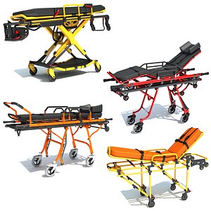 3D Ambulance Trolley 3D Collection model