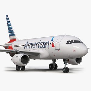 airbus a318 american airlines 3d model