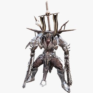 3D Undead Warlord Animated Game Ready Character