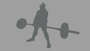 Deadlift Key Ring Chain 01 3D