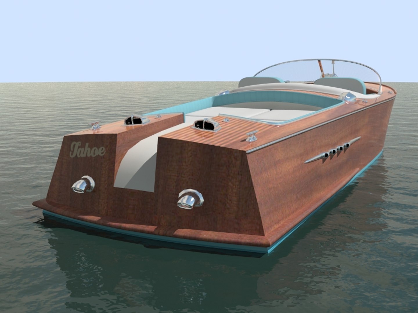 Motorboat Riviera Style 3d Model