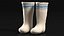Bottes en feutre blanc chaud avec fourrure brodée