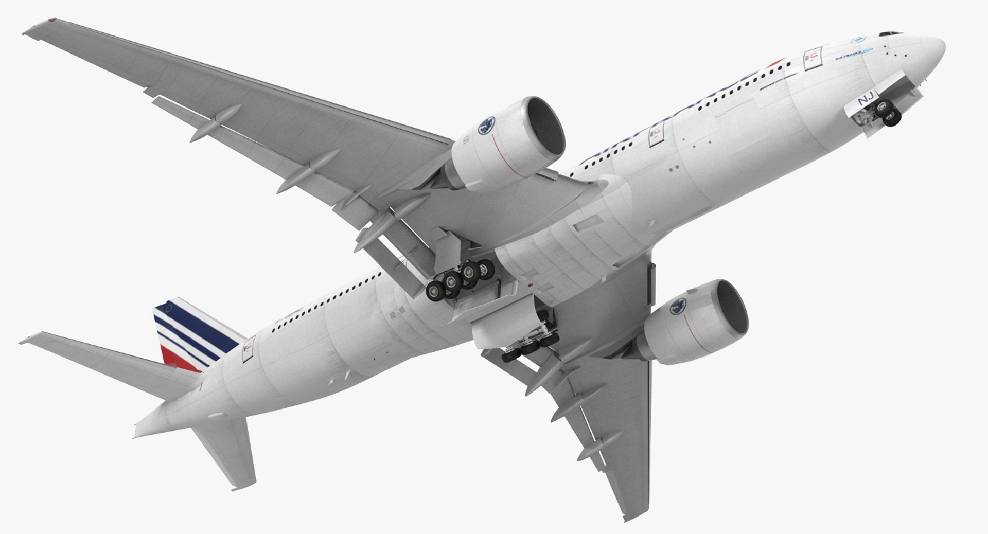 Boeing 777 200ER Air France Rigged 3D Model 3D model preview