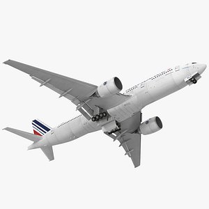 Boeing 777 200ER Air France Rigged 3D Model