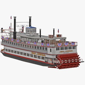 Belle of Louisville Riverboat Rigged 3D model