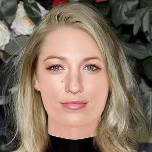 Blake Lively Head - No Hair - Low poly head for game model