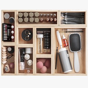 Cosmetics set for beauty salon or dressing table 3D model