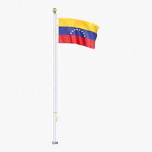 Venezuela Flag Stand Pole Animated Loop