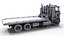 3D Cabover industrial flatbed PBR model
