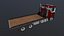 3D Cabover industrial flatbed PBR model