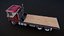 3D Cabover industrial flatbed PBR model