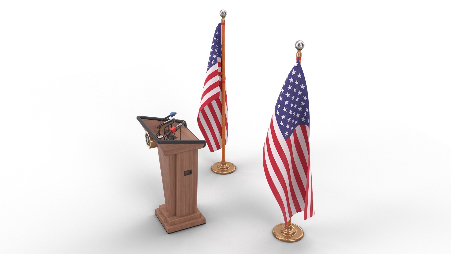 US Presidential Podium 3D Model - TurboSquid 2060040