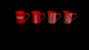 3d model red nescafe cup