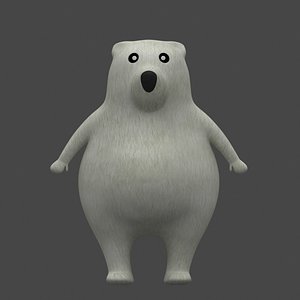 white bear cartoon model