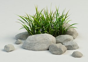 3ds max grass stones