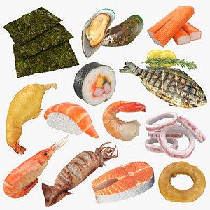 3D Seafood Collection 2