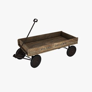 wooden wagon 3D model
