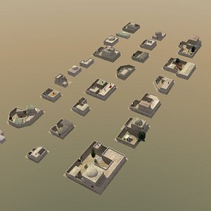 afghan compound houses 3d obj