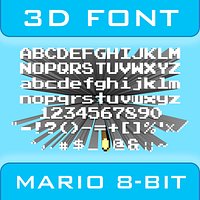 3D Mario 8-bit Font