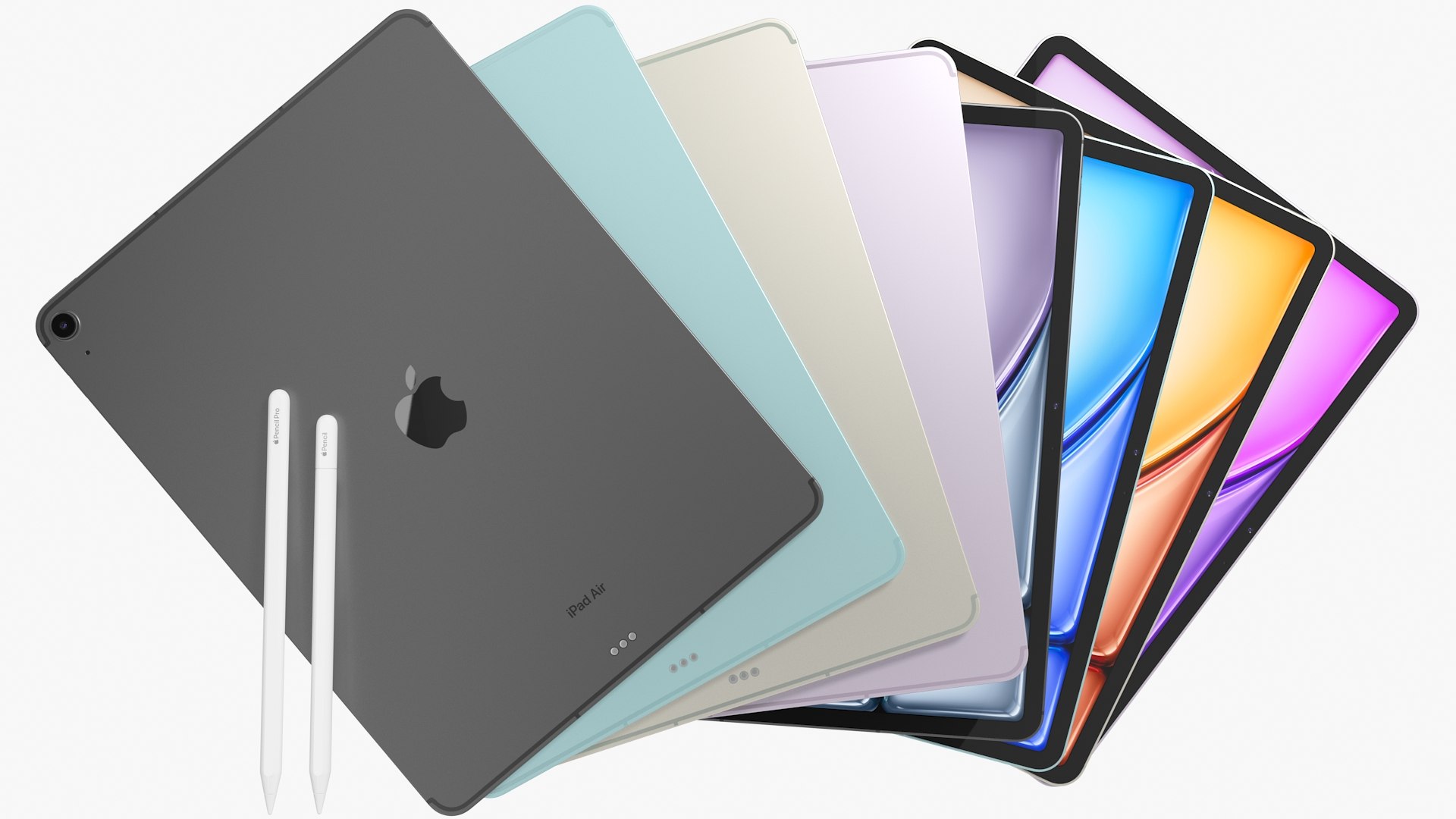 3D model Apple iPad Air 13 2024 6th gen WiFi and Cellular with Pencils All Colors https://p.turbosquid.com/ts-thumb/y2/SIxYp7/KJ/all/jpg/1715688686/1920x1080/fit_q87/6bc765cb6fa7e7cb90ec8f58016e4ec3f62b9f19/all.jpg