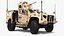 Camión militar Oshkosh L-ATV con torreta de cañón, preparado para Cinema 4D.