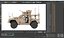 Camión militar Oshkosh L-ATV con torreta de cañón, preparado para Cinema 4D.