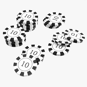 Casino chip stacks 01 3D model