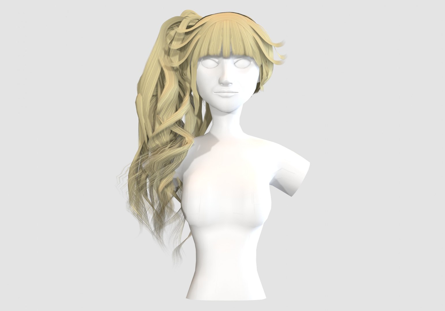 3D model Curly Pigtails Hairstyle - TurboSquid 1933005