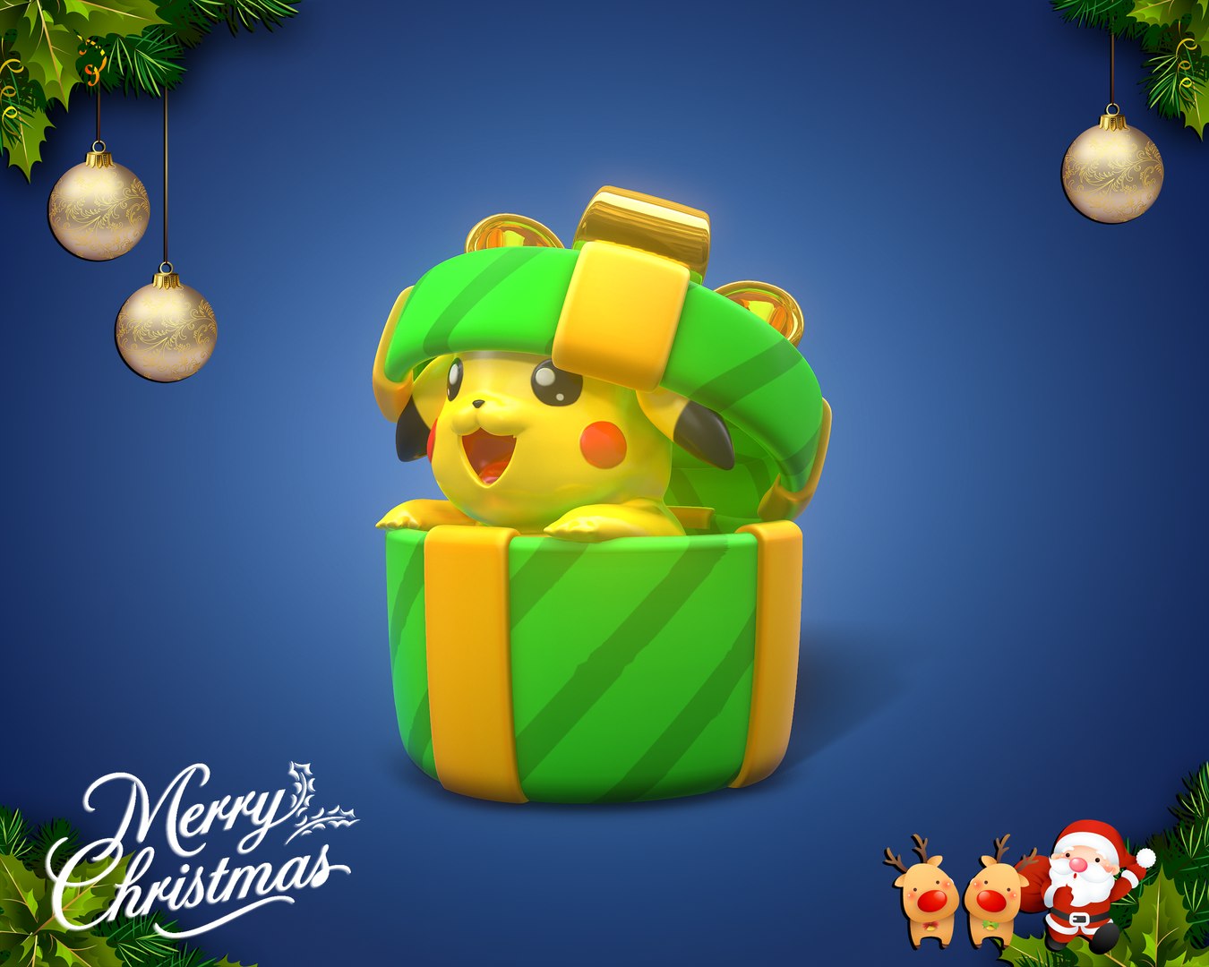 PIKACHU 03 CHRISTMAS 3D PRINT FILE STL POKEMON Model - TurboSquid 2259353