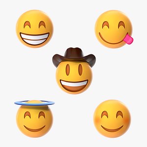 3D smiling emoji model