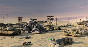 3D model military bases tucker armored