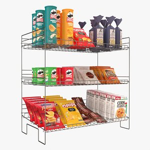 3D Store Wire Snack Shelf And Chip Rack