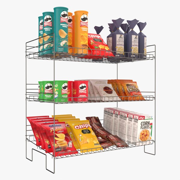 3D Store Wire Snack Shelf And Chip Rack