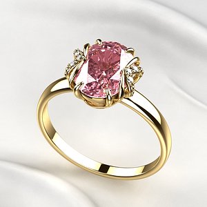 10mm Oval Sapphire Gold Ring