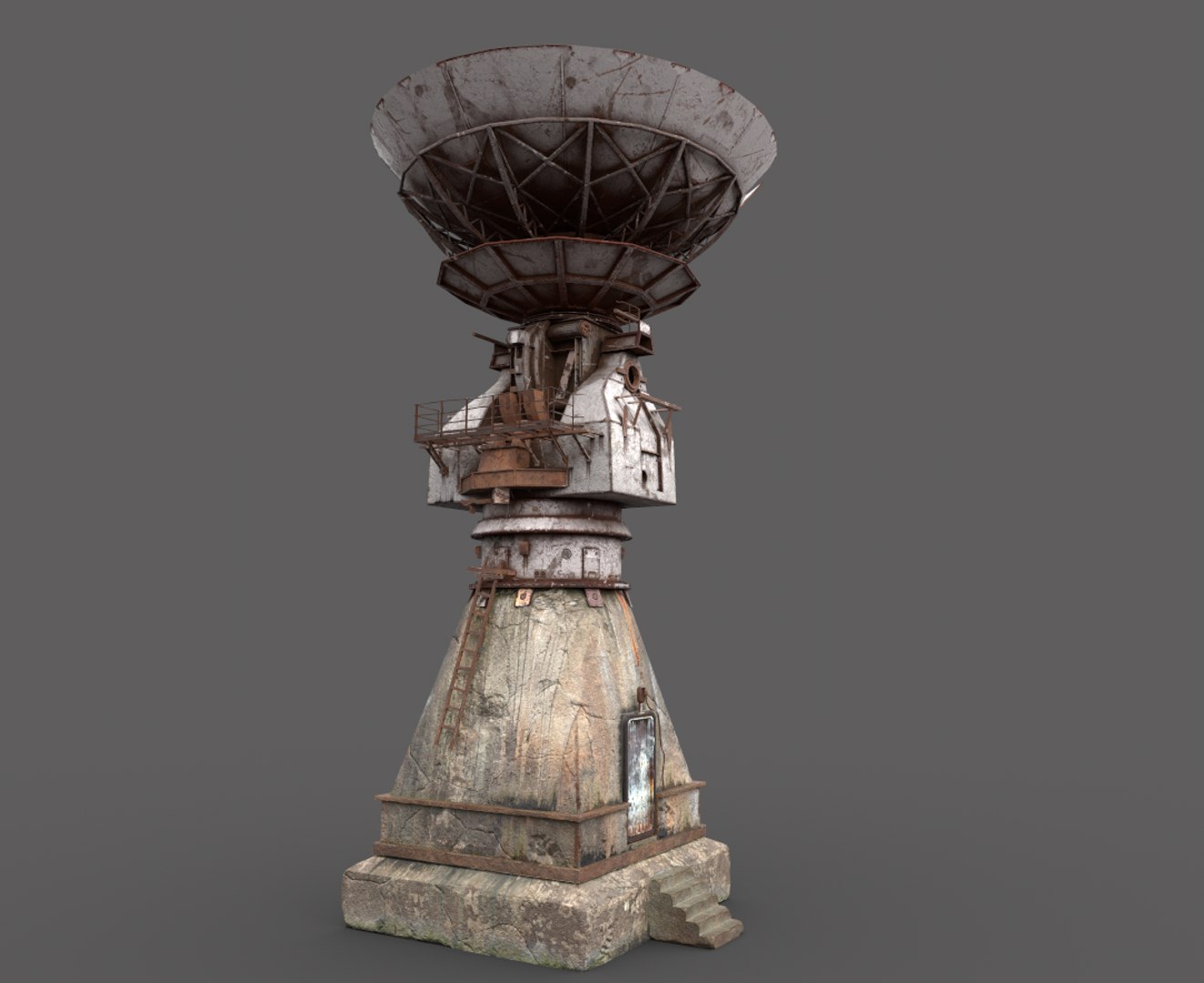 Old Radar Satellite Dish 3D Model - TurboSquid 1781493
