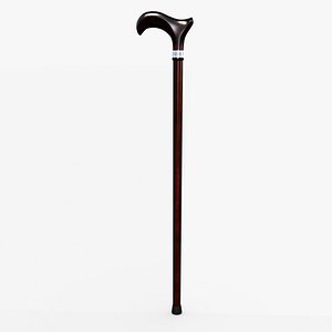 3D Antique Walking Cane 01