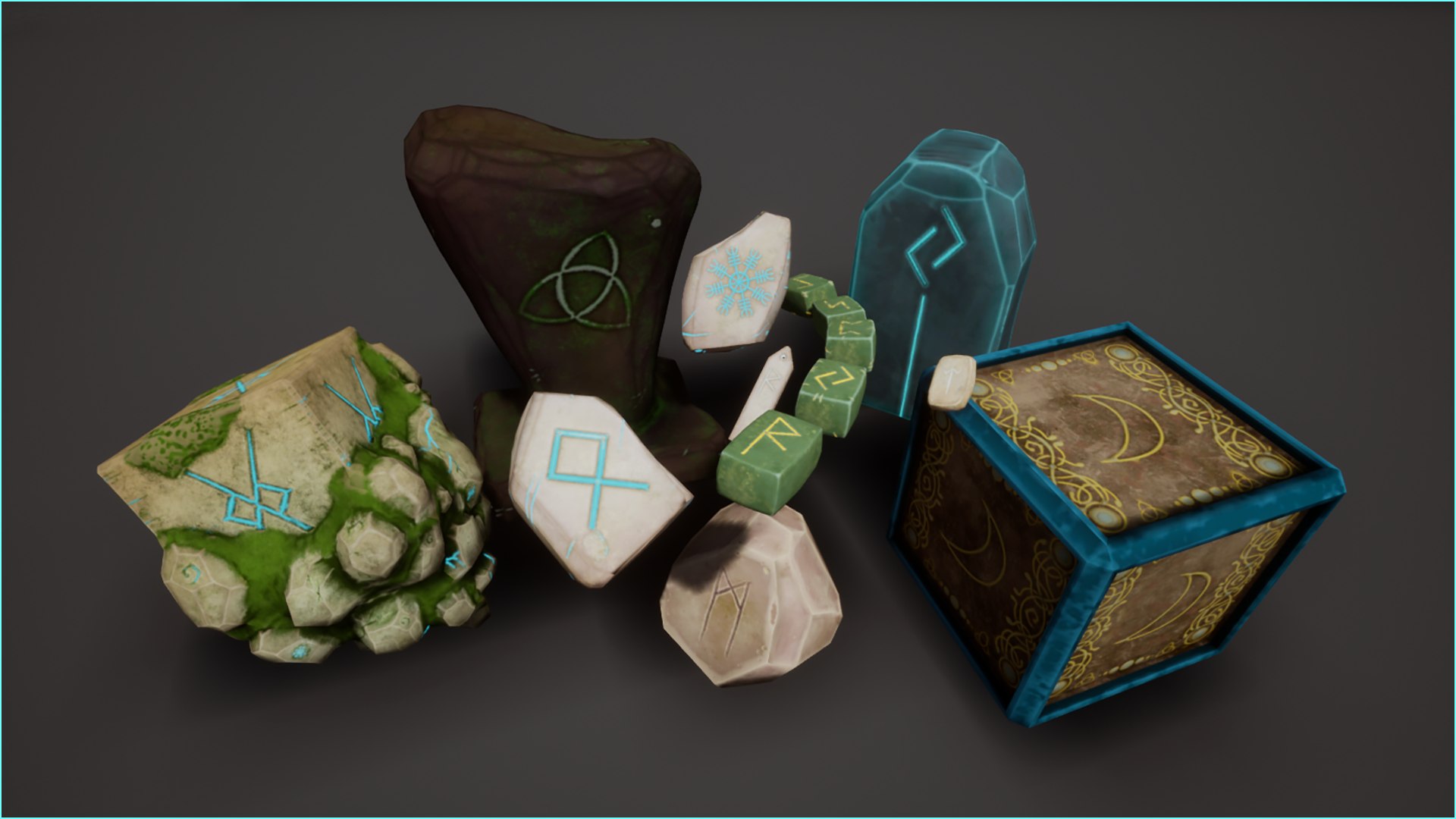 3D Runestone Pack Model - TurboSquid 1939067