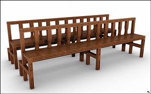 church bench model
